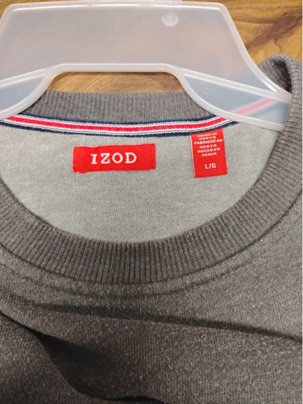 IZOD Men's Large Grey Pullover Crewneck Sweatshirt